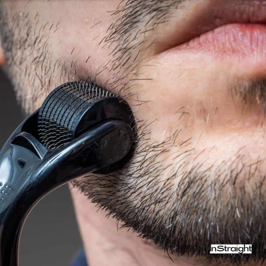 derma roller on beard
